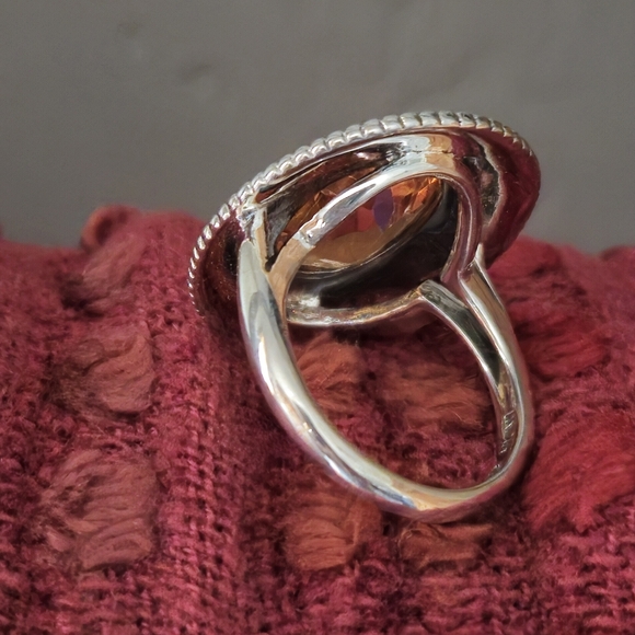 NICKY BUTLER Designer NB 925 Sterling Silver Honey Quartz Bold Ring Size 6 NWT - Picture 4 of 14